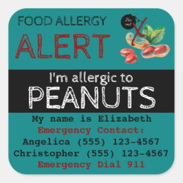 Peanut Food Allergy Sticker Aquamarin