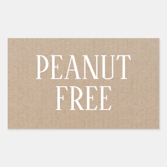 Peanut Free Allergy Safe Rechteckiger Aufkleber (Vorderseite)
