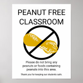 Peanut Free Klassenzimmer Unterrichtsschule keine  Poster