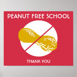 Peanut Free School-Zeichen für Schule oder Tagesbe Poster