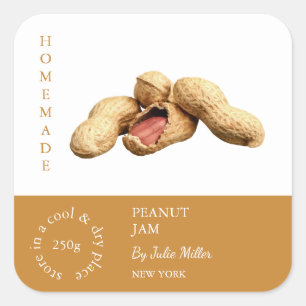 Peanut-Small-Business-Label Quadratischer Aufkleber