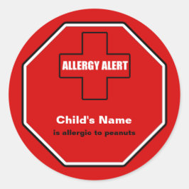Peanuts Allergy Medical Alert Custom Std Sticker