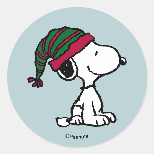 Peanuts | Alles Drum und Dran Runder Aufkleber (Vorderseite)