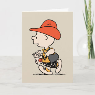 Peanuts Charlie Brown Cowboy Halloween Karte
