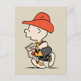 Peanuts Charlie Brown Cowboy Halloween Postkarte