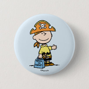 Peanuts Charlie Brown Pirat Halloween Button