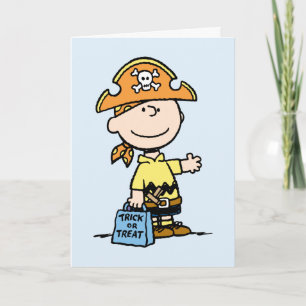 Peanuts Charlie Brown Pirat Halloween Karte