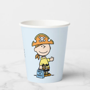 Peanuts Charlie Brown Pirat Halloween Pappbecher