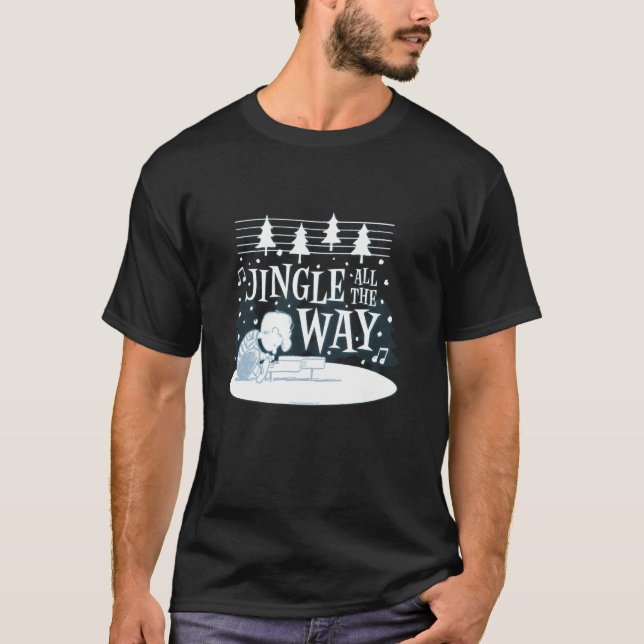 Peanuts Christmas Schroeder Playing Jingle Bells O T-Shirt (Vorderseite)