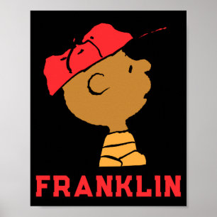 Peanuts Franklin Baseball Cap T-Shirt Poster