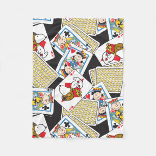 Peanuts Gang Card Deck Pattern Fleecedecke