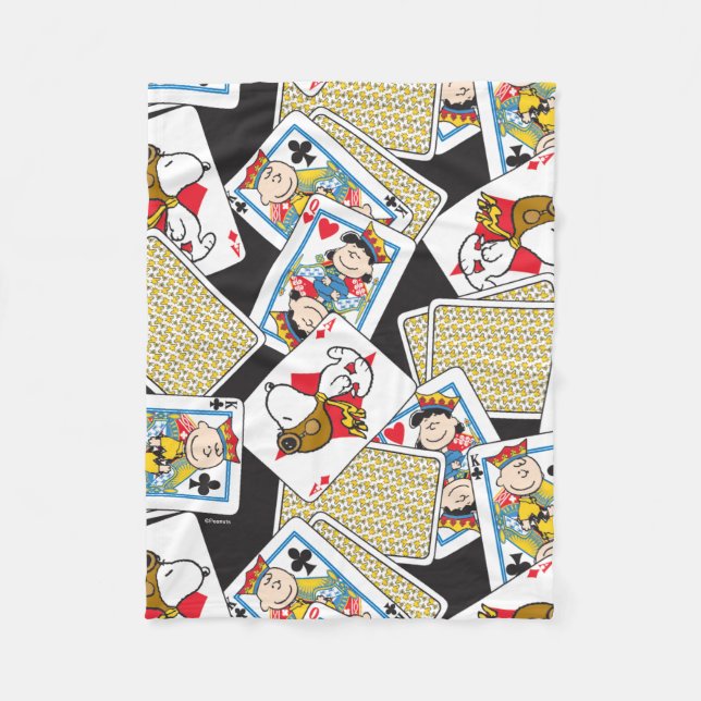 Peanuts Gang Card Deck Pattern Fleecedecke (Vorderseite)