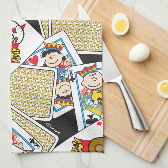 Peanuts Gang Card Deck Pattern Geschirrtuch (Viertel Falte)