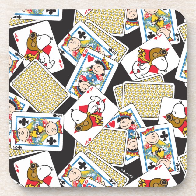 Peanuts Gang Card Deck Pattern Getränkeuntersetzer (Vorderseite)