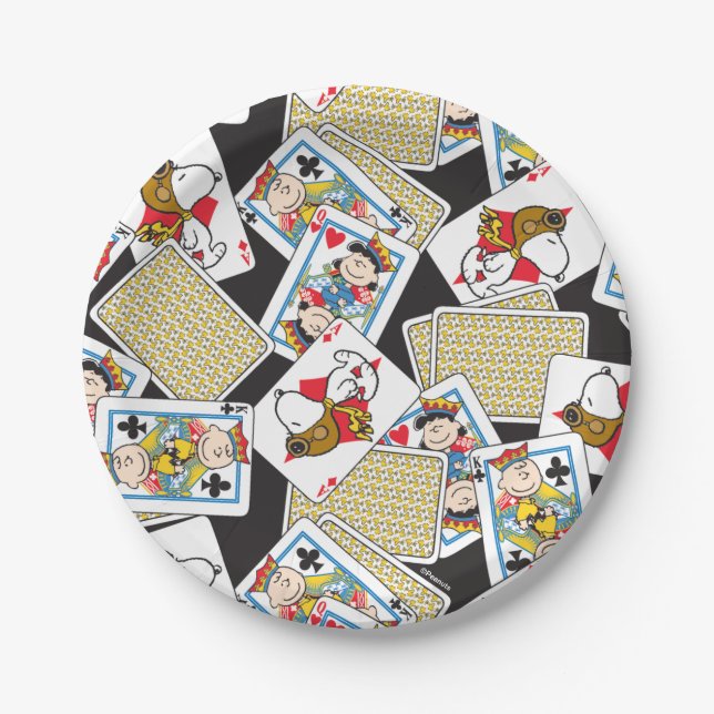 Peanuts Gang Card Deck Pattern Pappteller (Vorderseite)