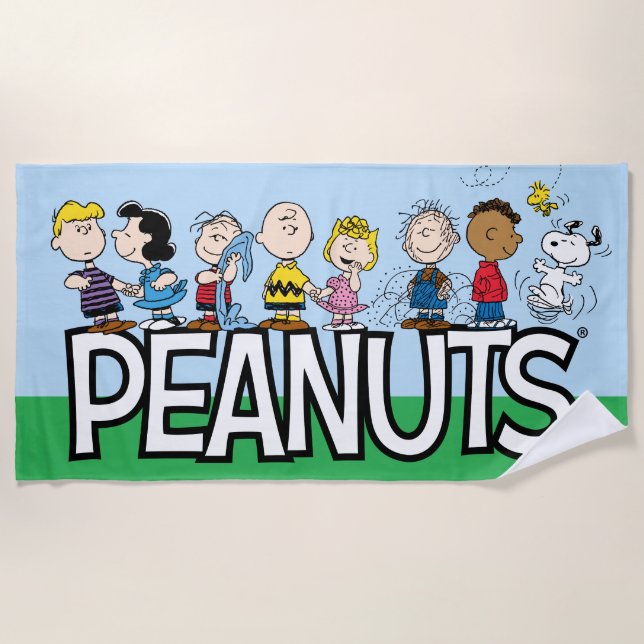 Peanuts Gang Group Lineup Strandtuch (Vorderseite)