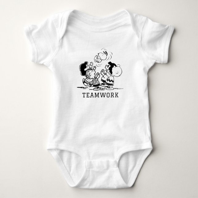 Peanuts Gang Lifting Snoopy Baby Strampler (Vorderseite)