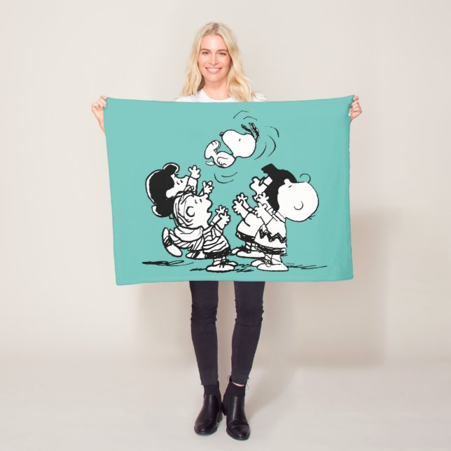 Peanuts Gang Lifting Snoopy Fleecedecke (Beispiel)