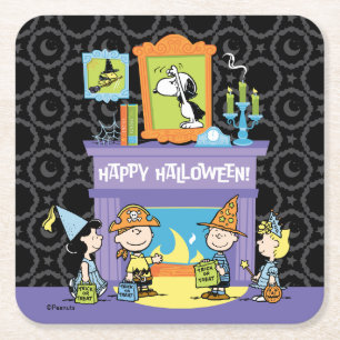 Peanuts Halloween-Geisterhallen Rechteckiger Pappuntersetzer