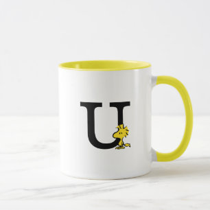 PEANUTS Holz Monogramm U Tasse