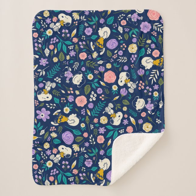 Peanuts In Bloom Pattern Sherpadecke (Vorderseite)