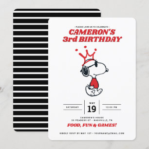 Peanuts Joe Cool Invitation d'anniversaire