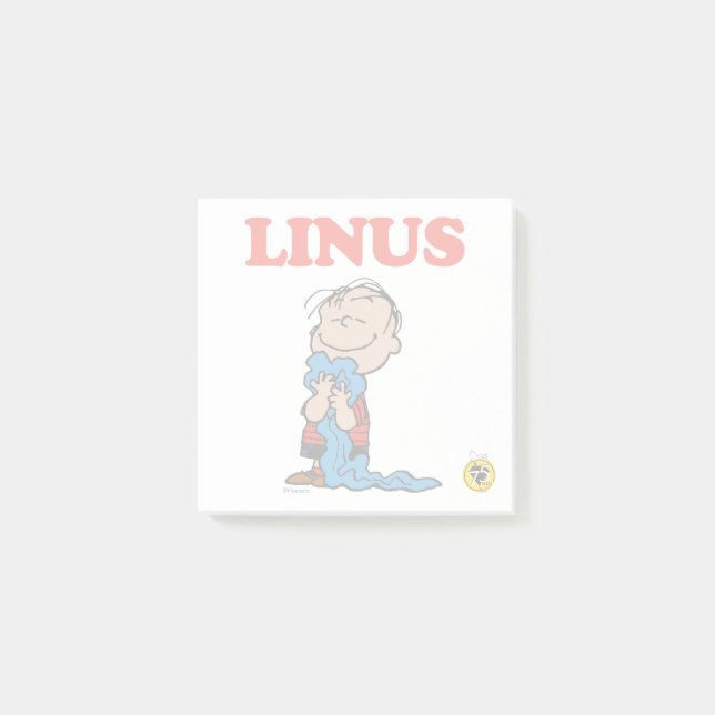 Peanuts | Linus-Decke-Lächeln Post-it Klebezettel (Vorderseite)