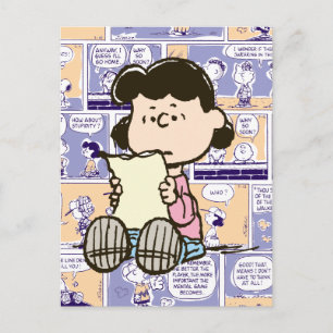Peanuts   Lucy Comic Pattern Postkarte