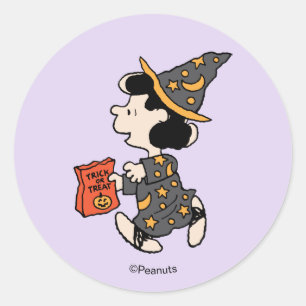 Peanuts Lucy Hexen Kostüm Halloween Runder Aufkleber