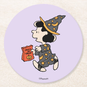 Peanuts Lucy Hexen Kostüm Halloween Runder Pappuntersetzer