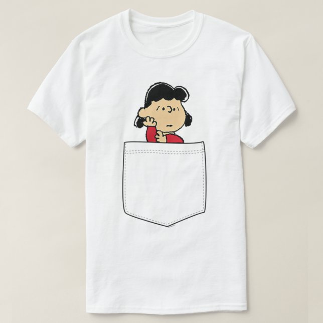 Peanuts Lucy Imitats Pocket T-Shirt (Design vorne)