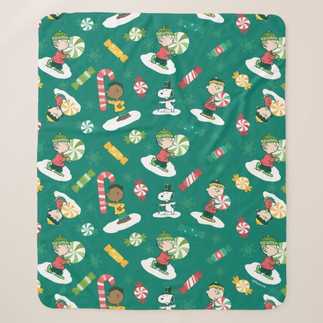 Peanuts Peppermint Dreams Urlaubsmuster Sherpadecke (Vorderseite)