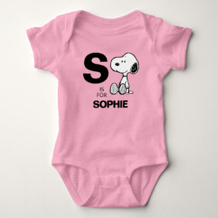 PEANUTS   Personalisierte Snoopie Baby Strampler