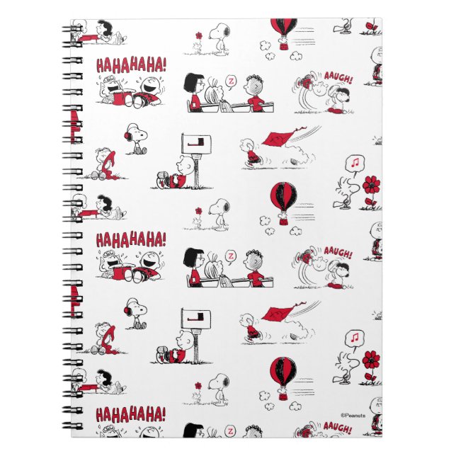 PEANUTS | Red & Black Pattern Notizblock (Vorderseite)