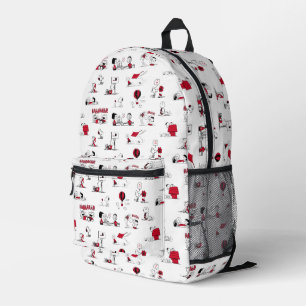 PEANUTS   Rotes und schwarzes Muster Bedruckter Rucksack