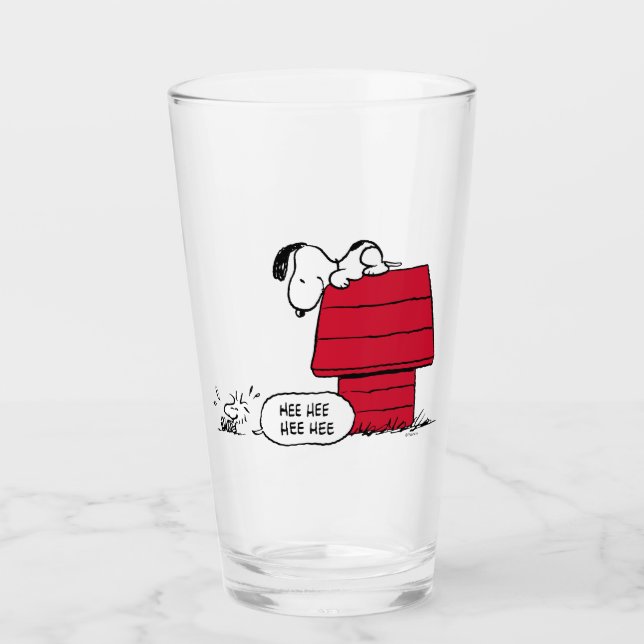PEANUTS | Rotes und schwarzes Muster Glas (Vorderseite)