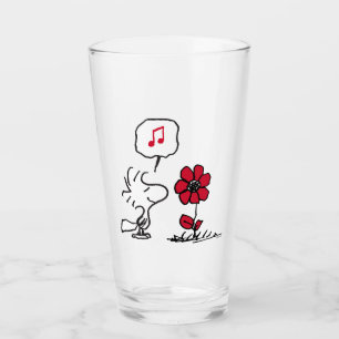 PEANUTS Rotes und schwarzes Muster Glas