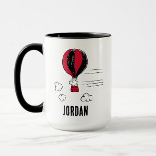 PEANUTS Rotes und schwarzes Muster Name hinzuf Tasse