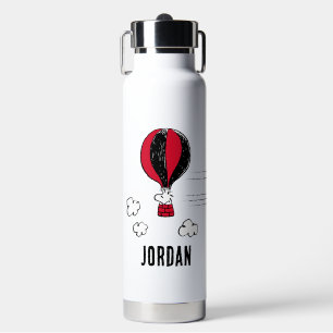 PEANUTS Rotes und schwarzes Muster Name hinzuf Trinkflasche