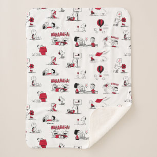 PEANUTS Rotes und schwarzes Muster Sherpadecke
