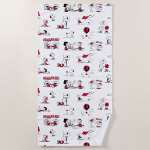 PEANUTS Rotes und schwarzes Muster Strandtuch