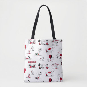 PEANUTS   Rotes und schwarzes Muster Tasche