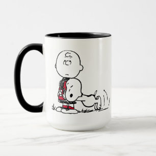 PEANUTS Rotes und schwarzes Muster Tasse