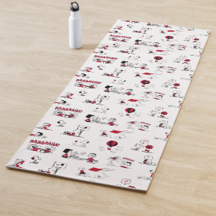 PEANUTS Rotes und schwarzes Muster Yogamatte