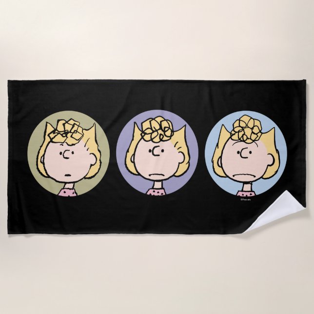 Peanuts | Sallys Gesichter Strandtuch (Vorderseite)