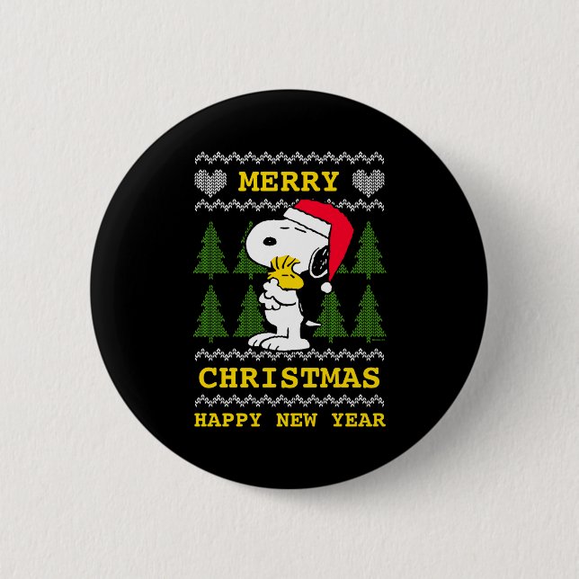 Peanuts Santa Claus Hug  Button (Vorderseite)