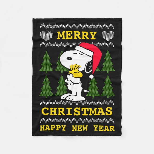 Peanuts Santa Claus Hug  Fleecedecke (Vorderseite)