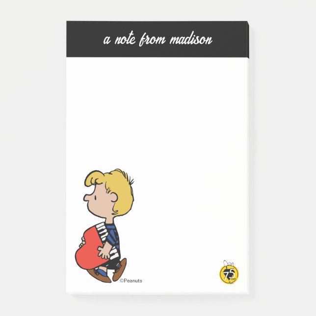 Peanuts | Schroeders Reiseklavier Post-it Klebezettel (Vorderseite)