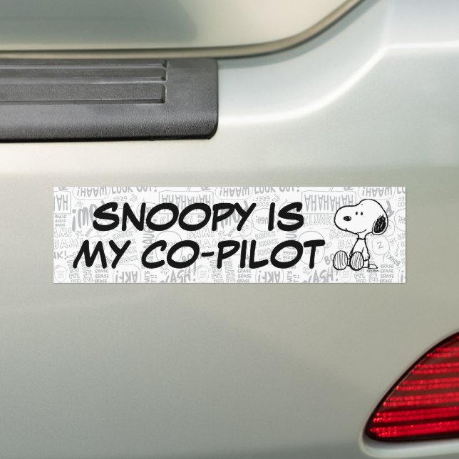 PEANUTS | Snoopie auf Schwarz-weißen Comicen Autoaufkleber (Auf Auto)