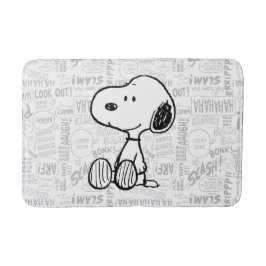 PEANUTS | Snoopie auf Schwarz-weißen Comicen Badematte